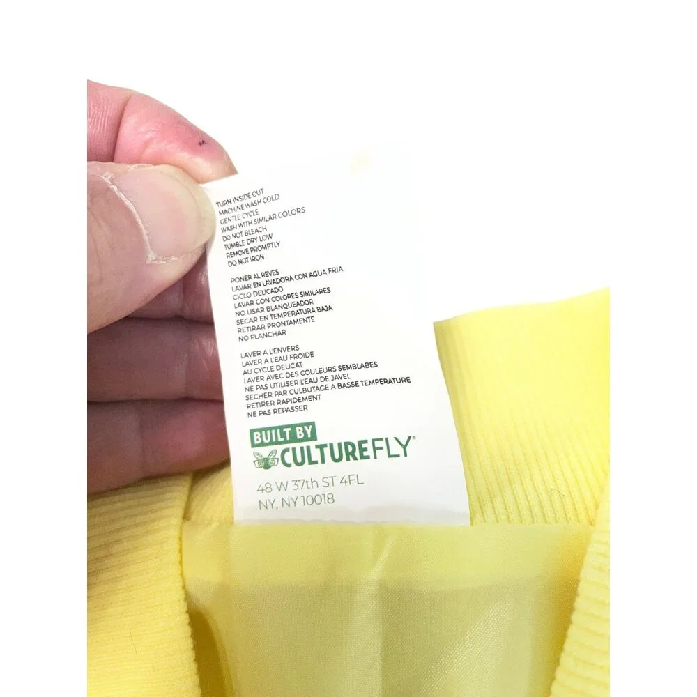 Friends Central Perk By Culture Fly Mens yellow Graphic Sip Bomber Jacket Sz M S - Picture 6 of 16